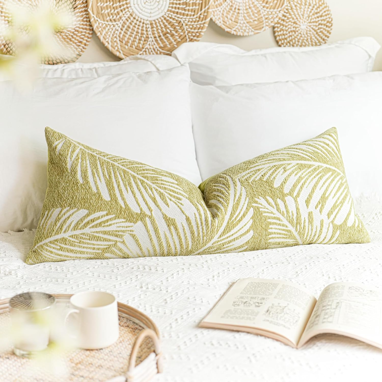 Lumbar Boho Beige Throw Pillow Cover — 20" — 36" x 14" (Pack of 1)