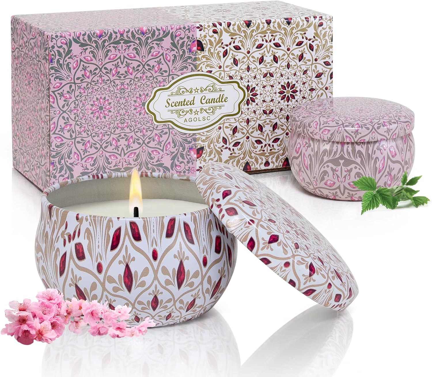 Soy Pink Scented Candle — Cherry + Vanilla