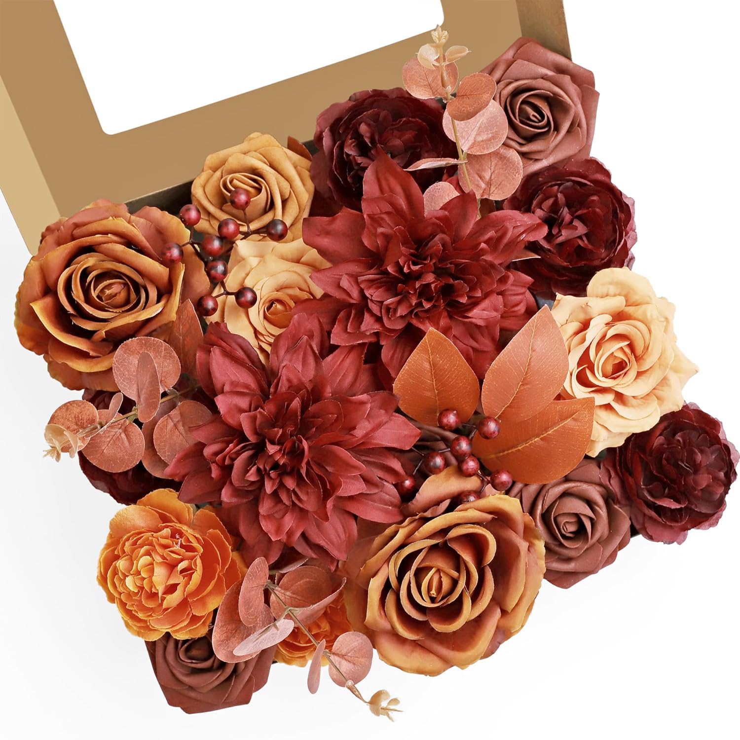 Boho Black Artificial Flowers — Burgundy Bliss