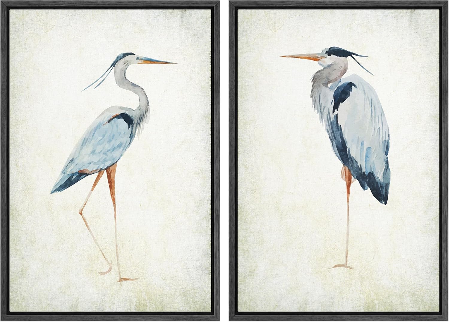 Modern Framed Wall Art — 24" — 16"x24"x2 Panels Black