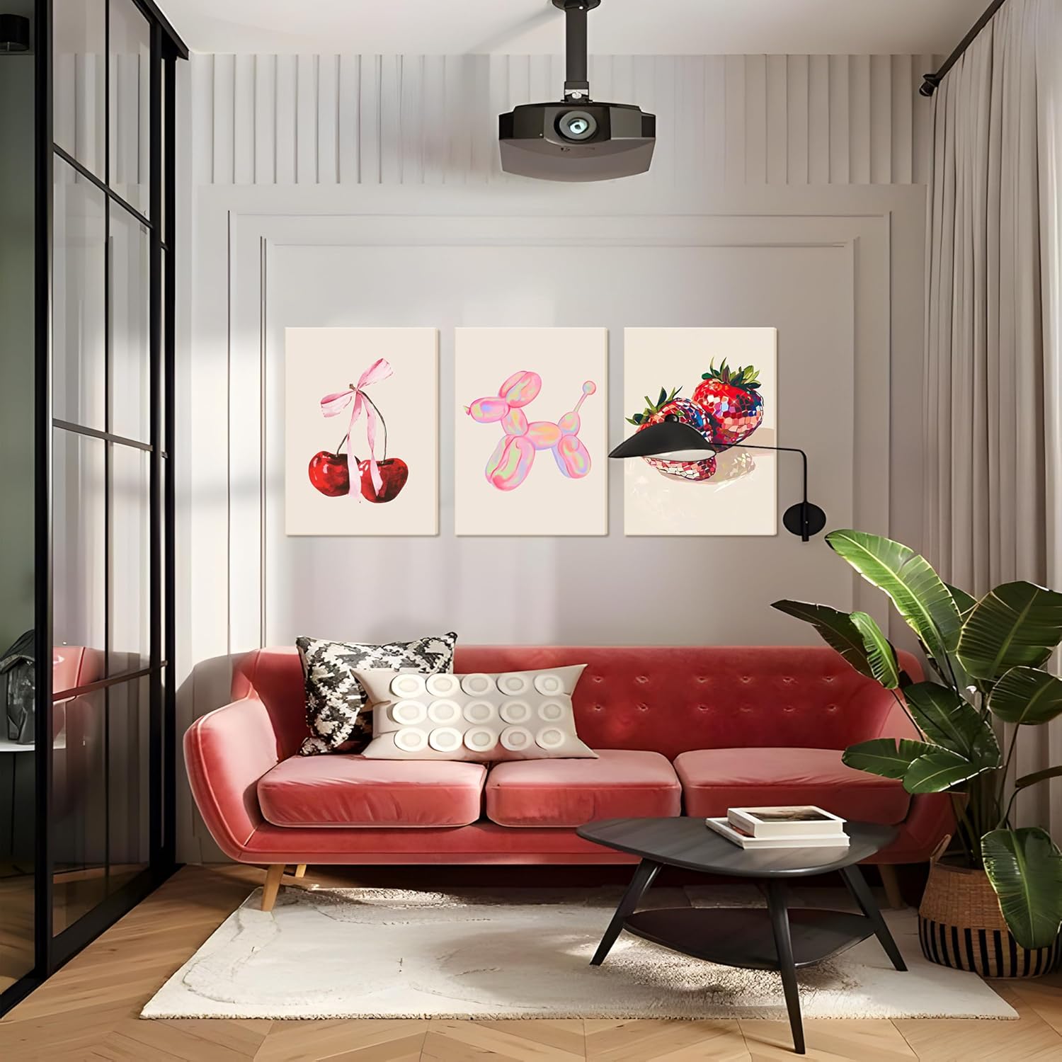 Framed Pink Canvas Wall Art — 16" - View 9
