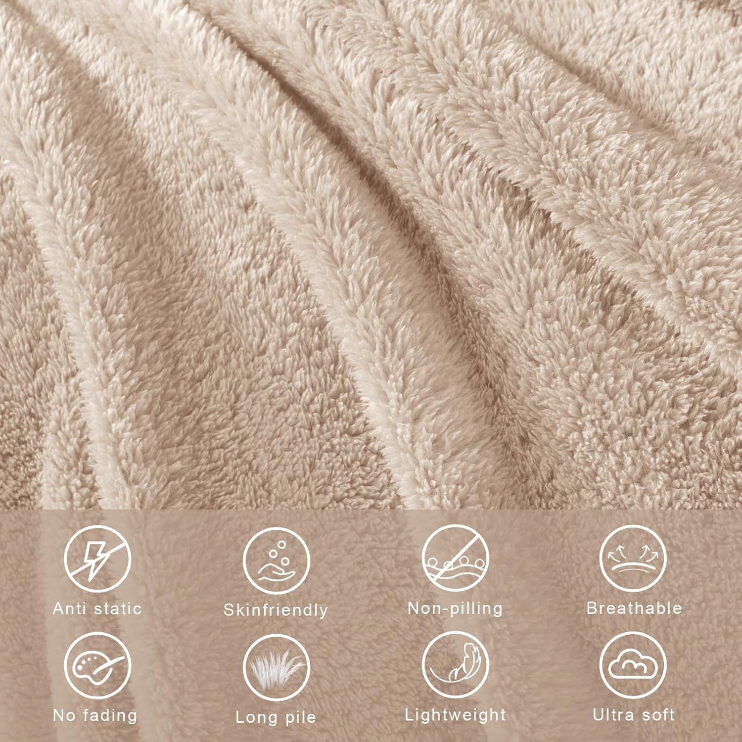 Velvet Luxe Beige Throw Pillow — 60" - View 5