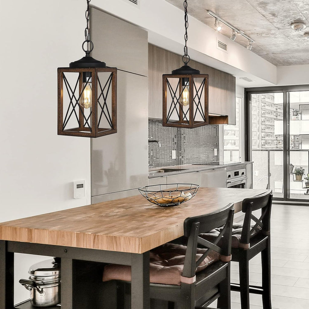 Adjustable Farmhouse Wood Pendant Light — 63" - View 3