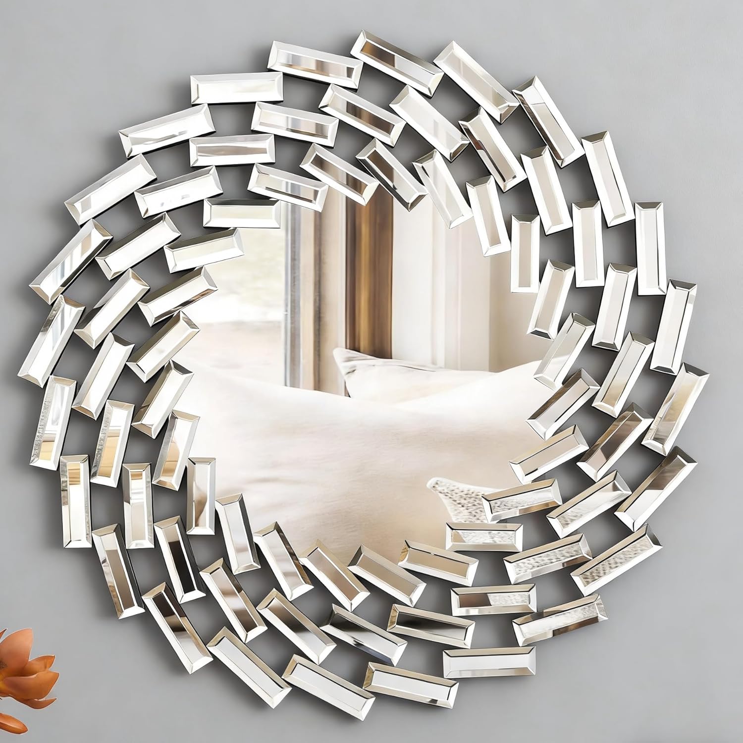 Beveled Modern Glass Wall Mirror — 31.5" — 18"L x 18"W