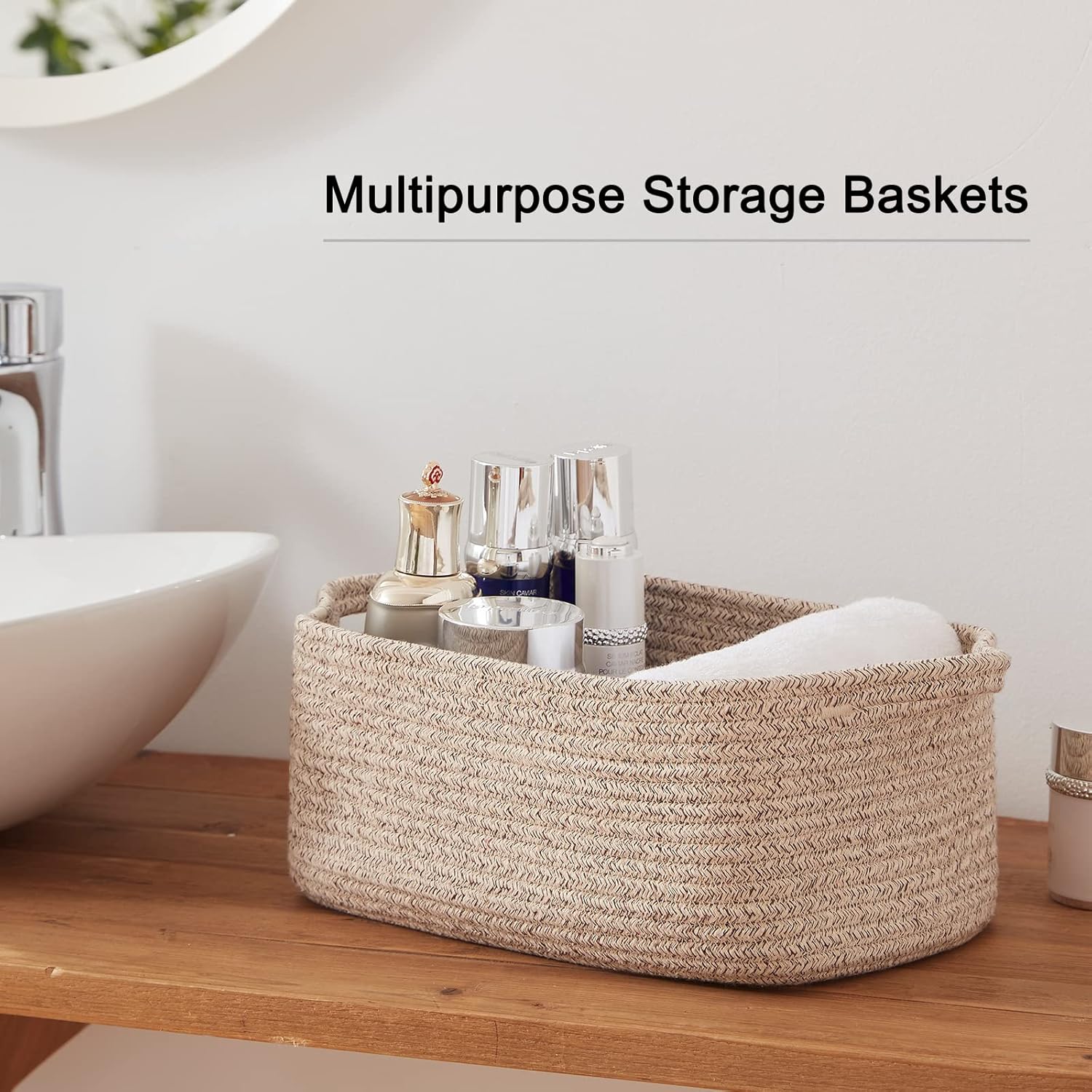 Boho Black Woven Basket — Set of 3 - View 7