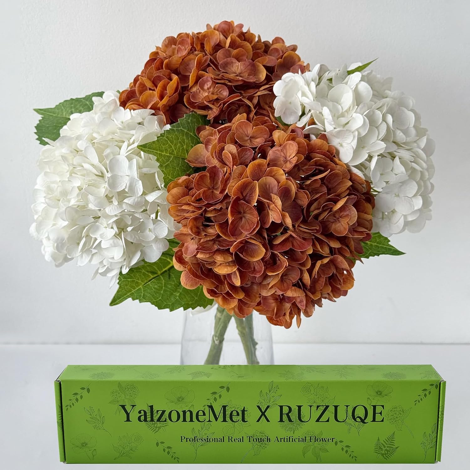 Blue Artificial Plant — 2-Light — White Orange Bronze