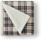 Beige Throw Pillow — 50x60 — Edgewood Plaid Khaki
