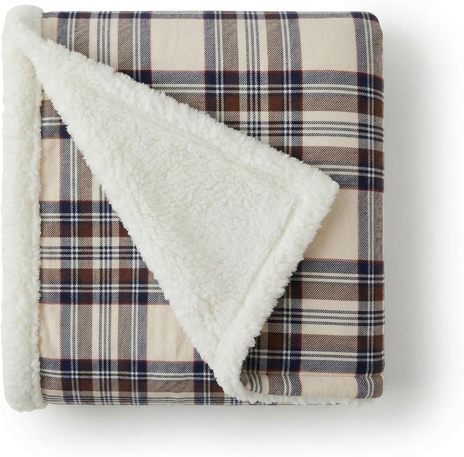Beige Throw Pillow — 50x60 — Edgewood Plaid Khaki