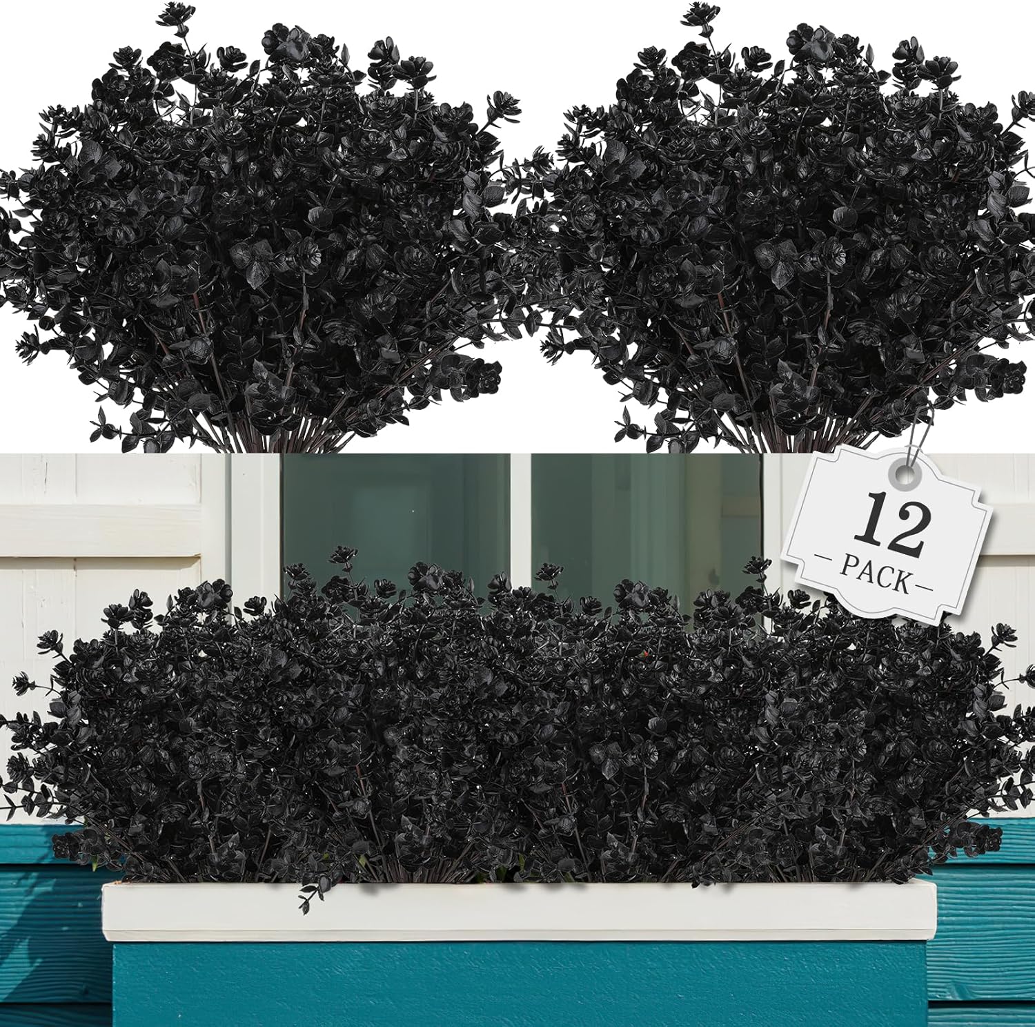 Farmhouse Black Faux Plant — Black