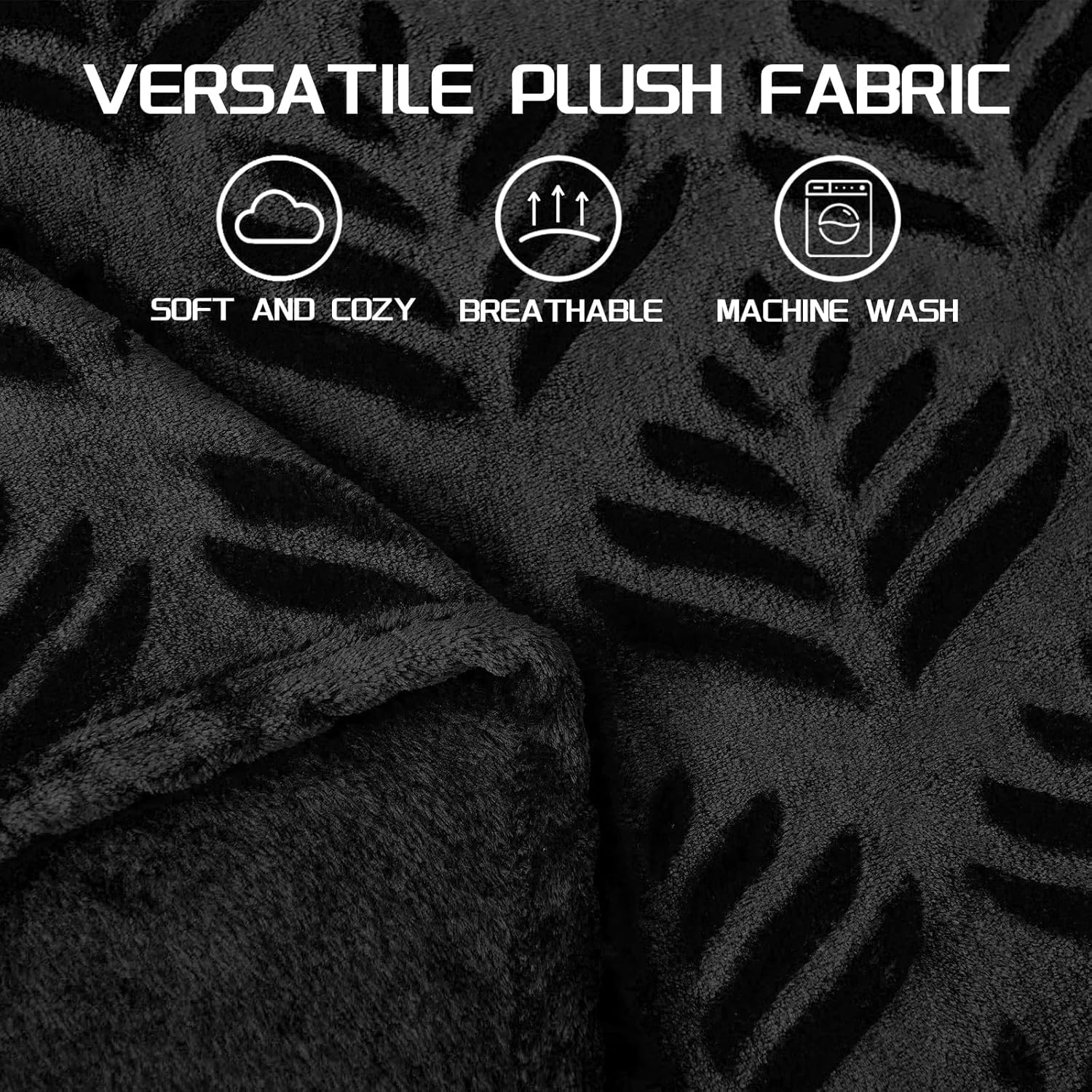Black Throw Pillow — 50" - View 6