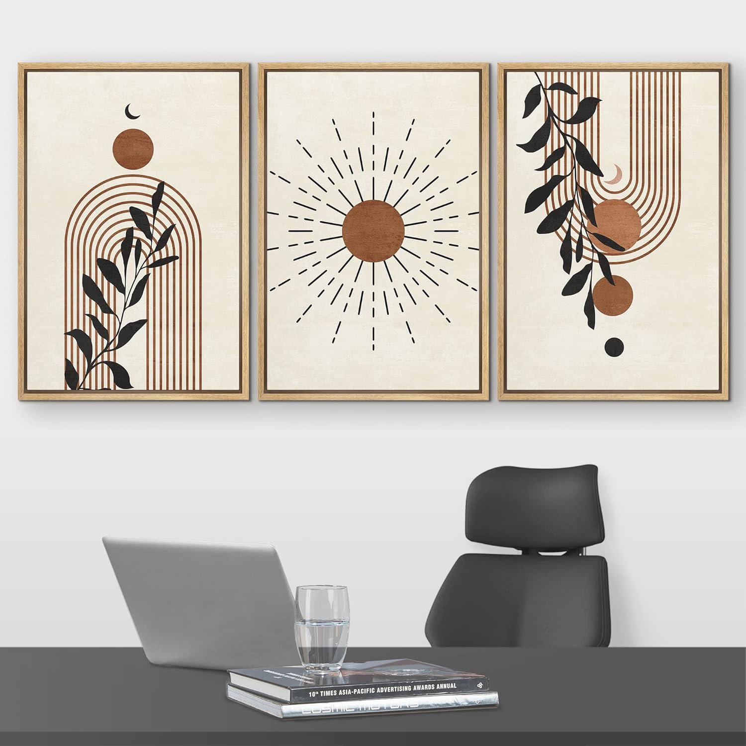 Framed Boho Fabric Wall Art — 16" - View 2