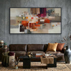 Framed Luxe Blue Canvas Wall Art — 24×48 — 29x58IN