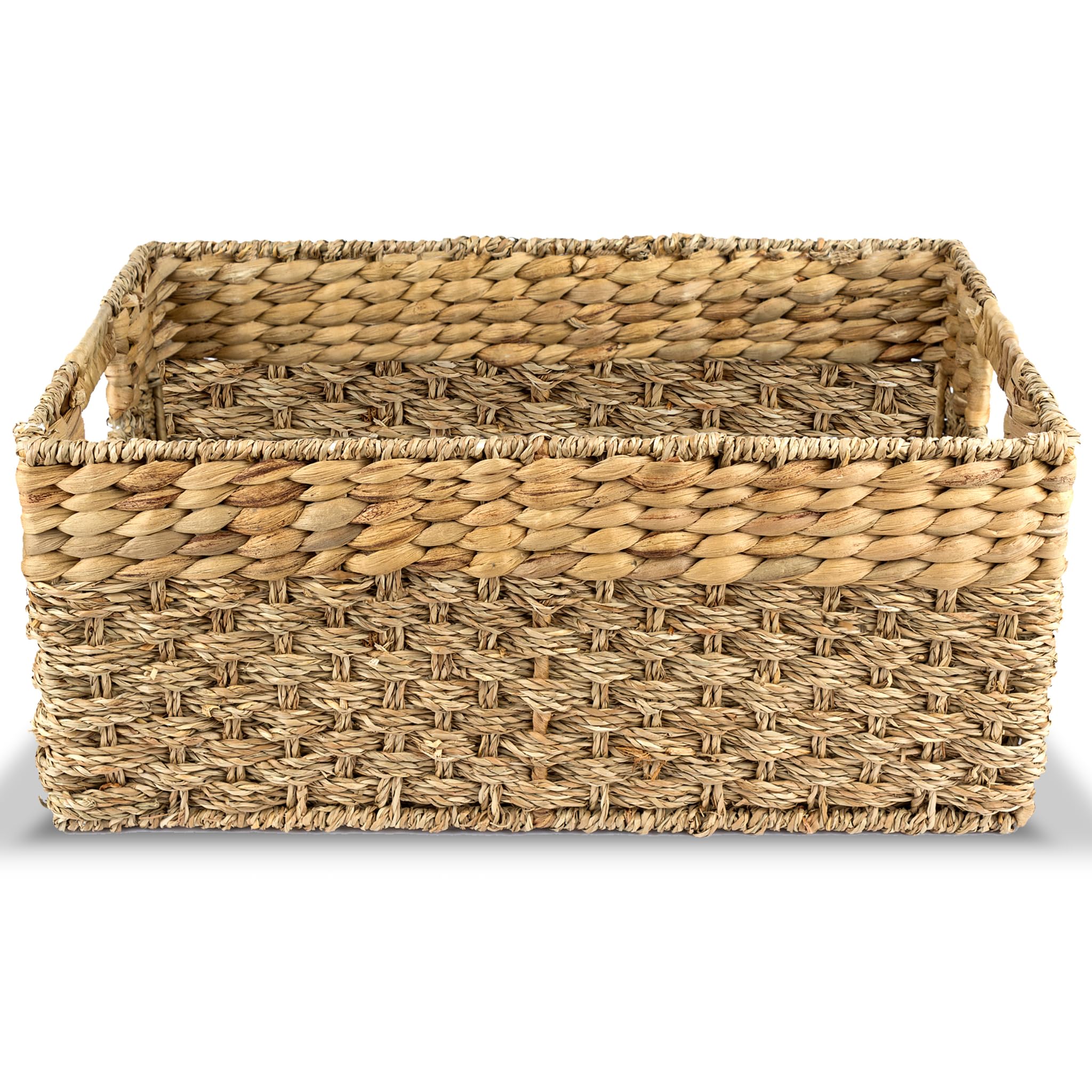 Boho Rattan Storage Basket — 17"