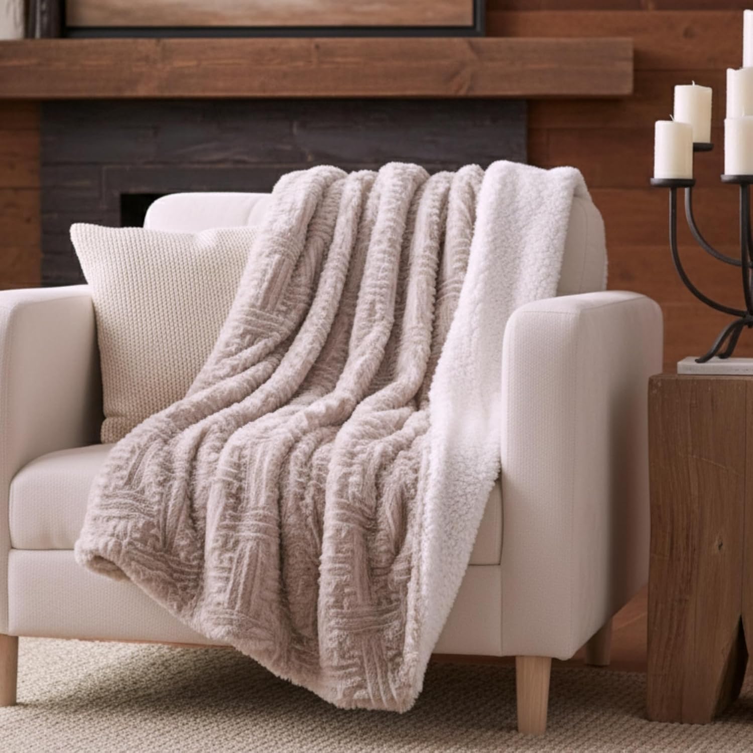 Luxe Brown Throw Pillow — 63" — 63" x 90"