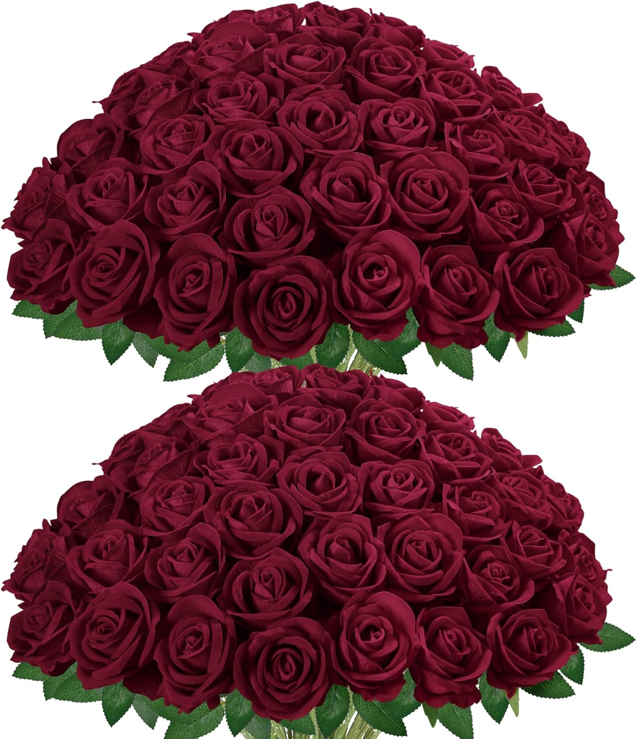 Velvet Luxe Black Artificial Flowers — Burgundy