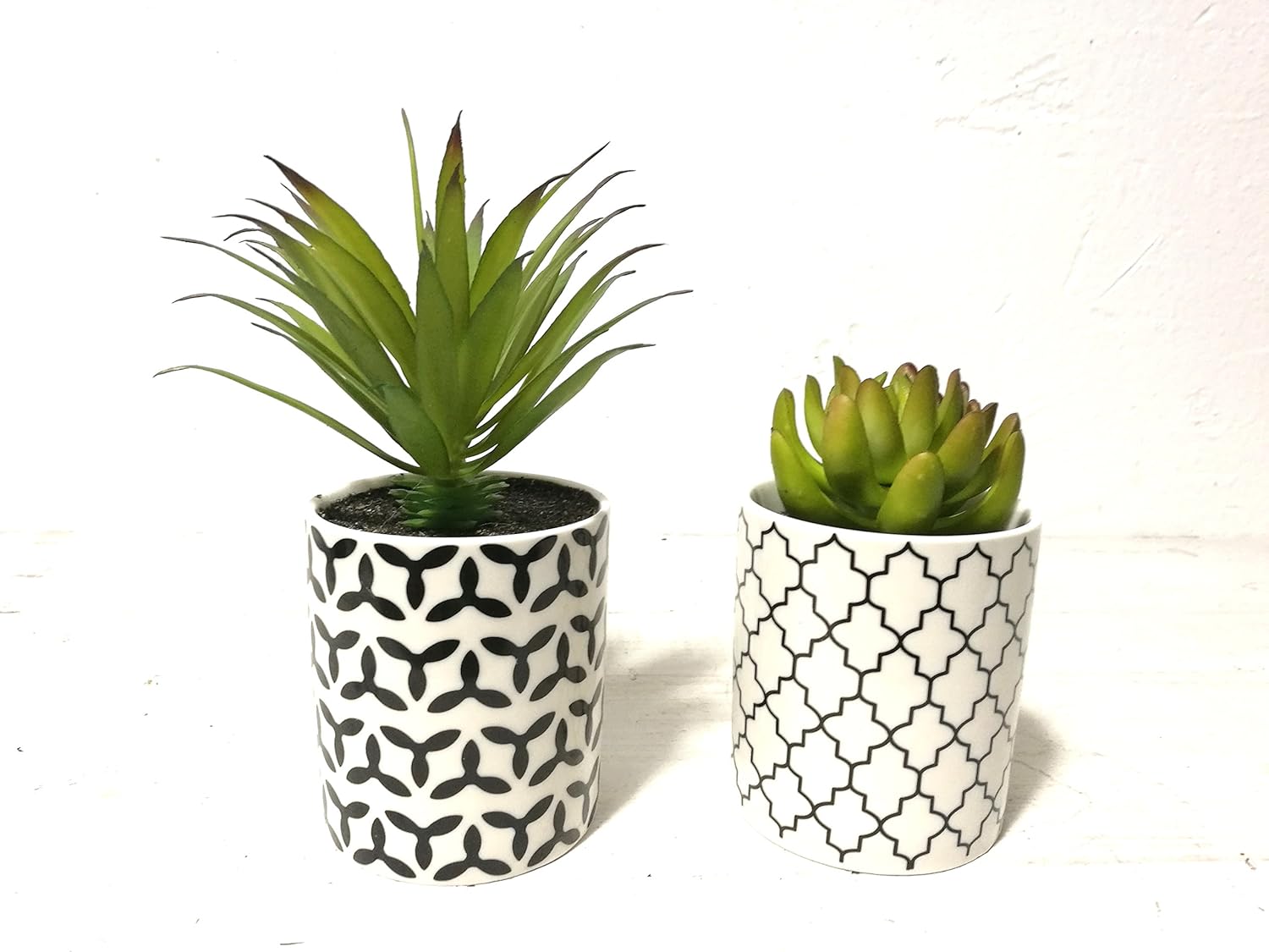 Ceramic Faux Plant — 3" — (Set of 2), Pot 3.5 in