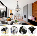 Round Farmhouse Black Chandelier — 6-Light - View 5