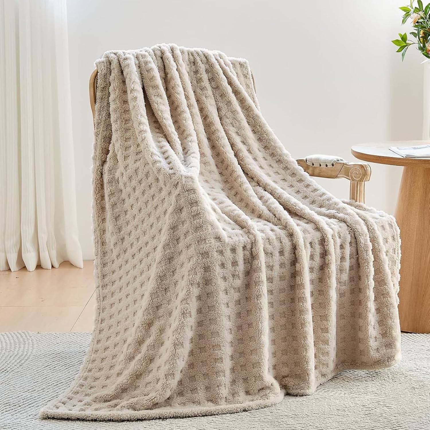 Beige Throw Pillow — 50" — Linen