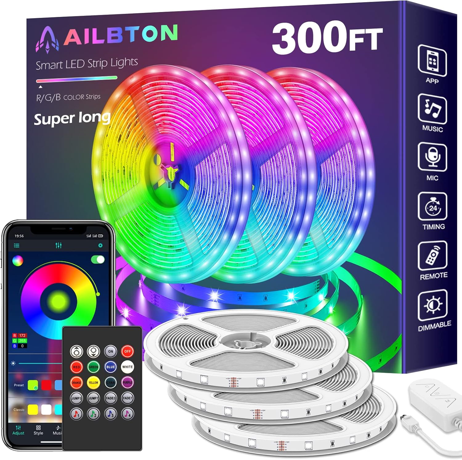 Color Changing Rattan LED Strip Lights — 300FT