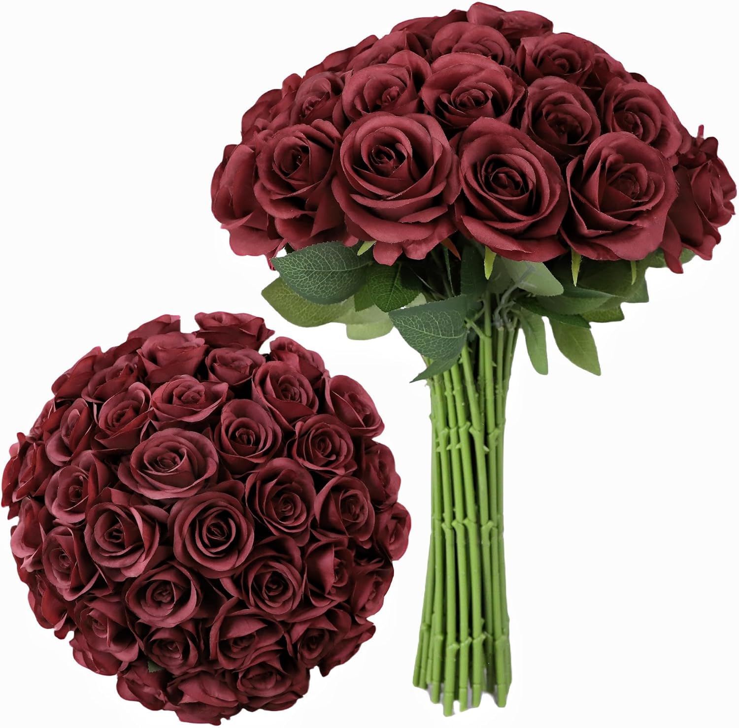 Beige Artificial Flowers — Burgundy