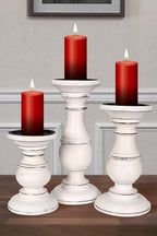 Antique Farmhouse Grey Pillar Candle — 10" - View 2