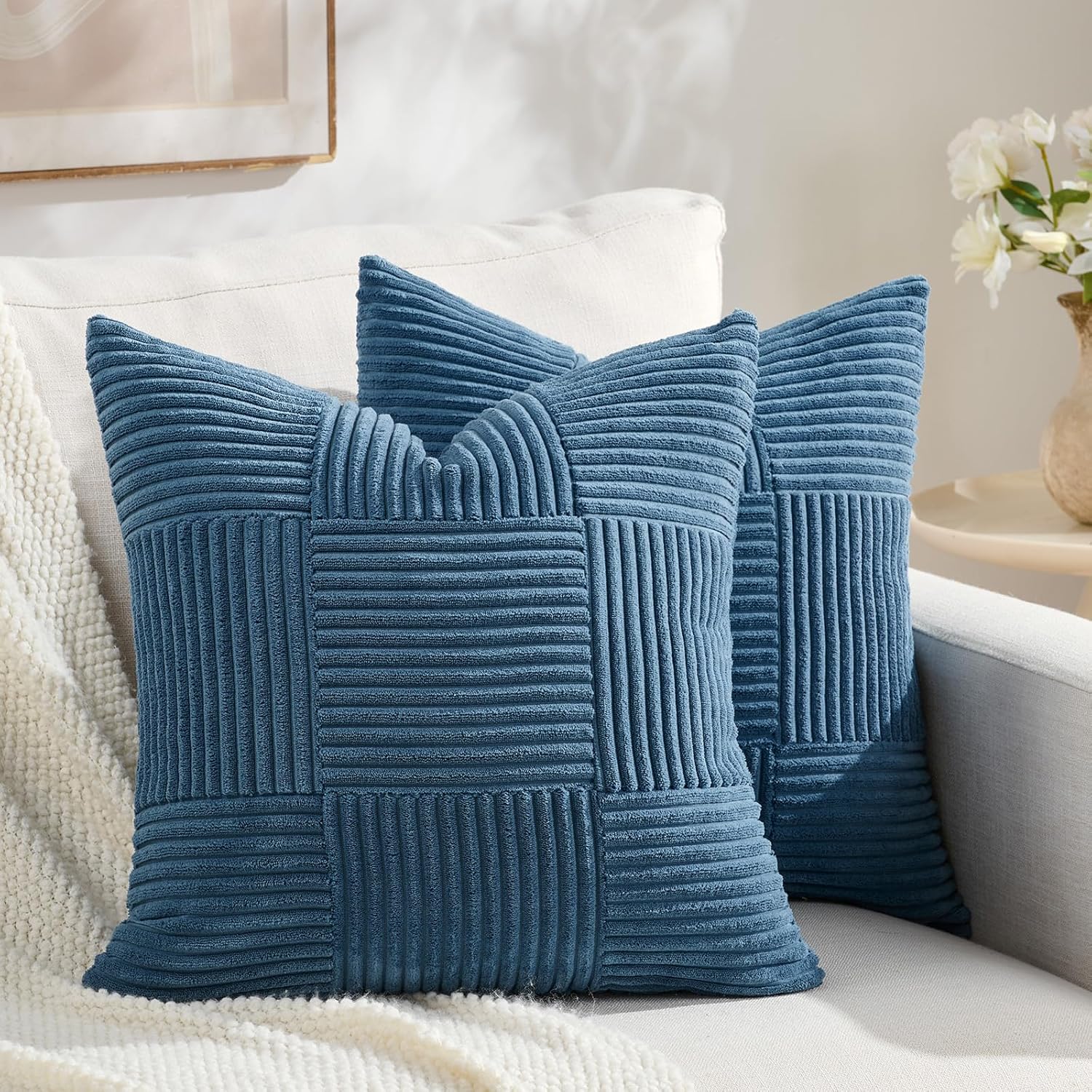 Boho Beige Throw Pillow Cover — 2-Light — 18" x 18" (Pack of 2)