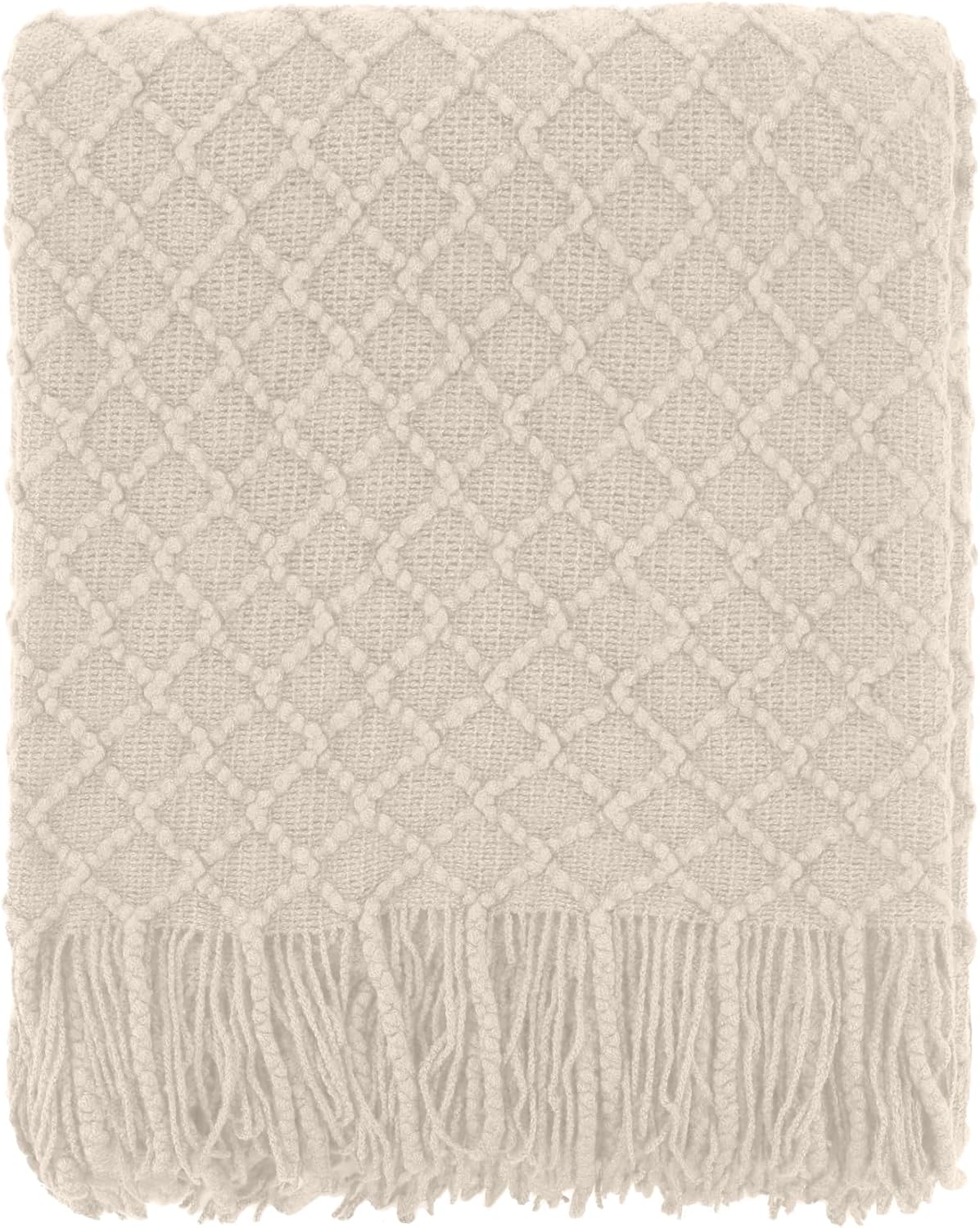 Boho Beige Throw Pillow — 50" — Natural Beige