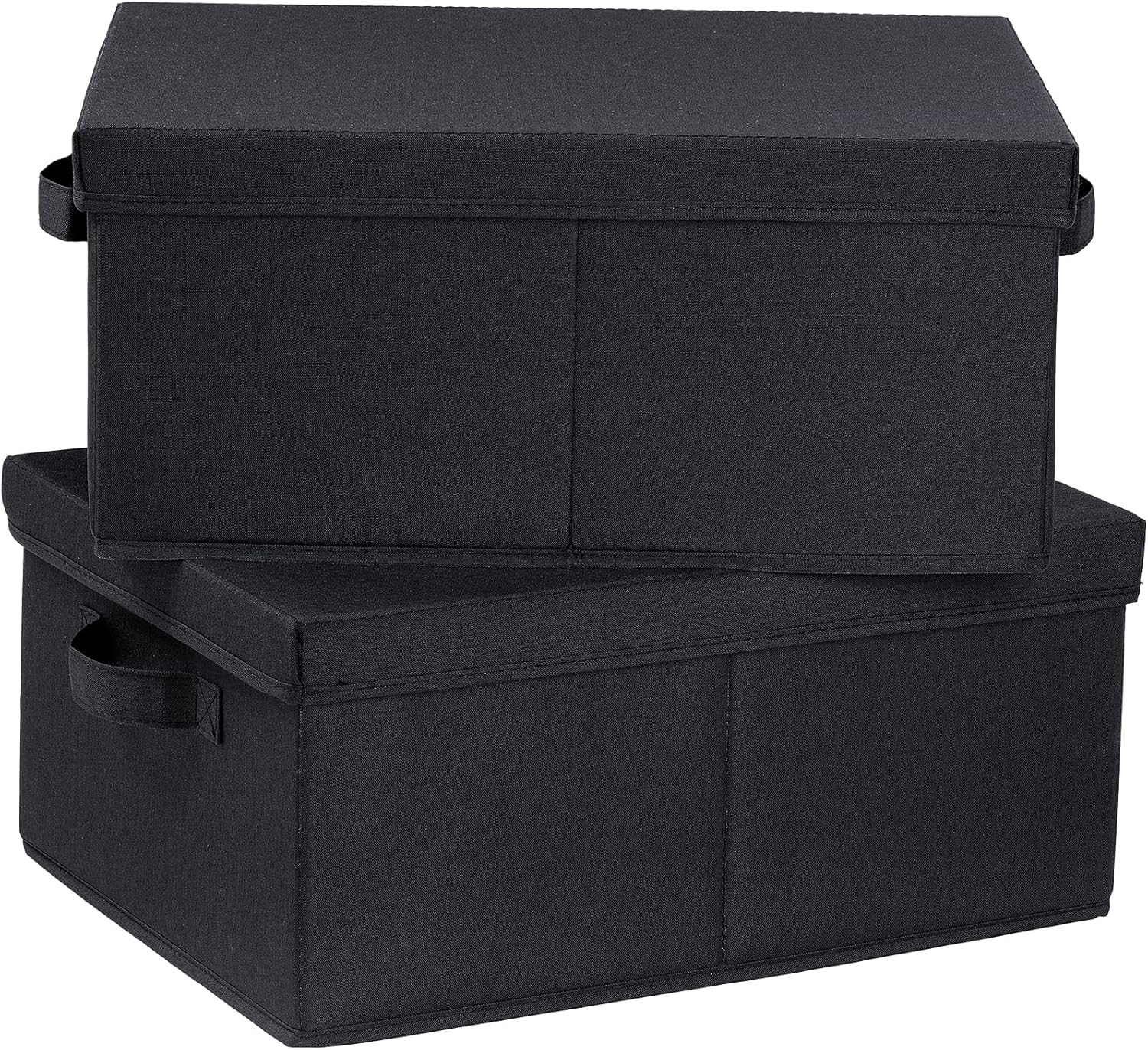 Beige Storage Bin — 16.5" — Black