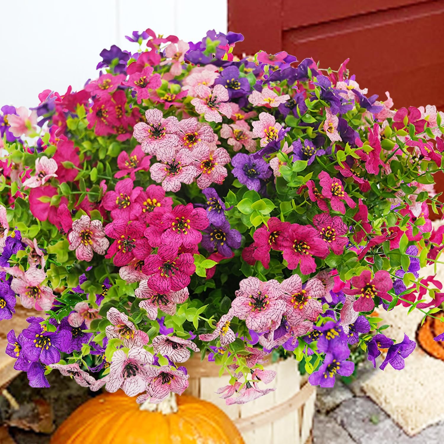 Orange Faux Plant — Purple Rosy Pink