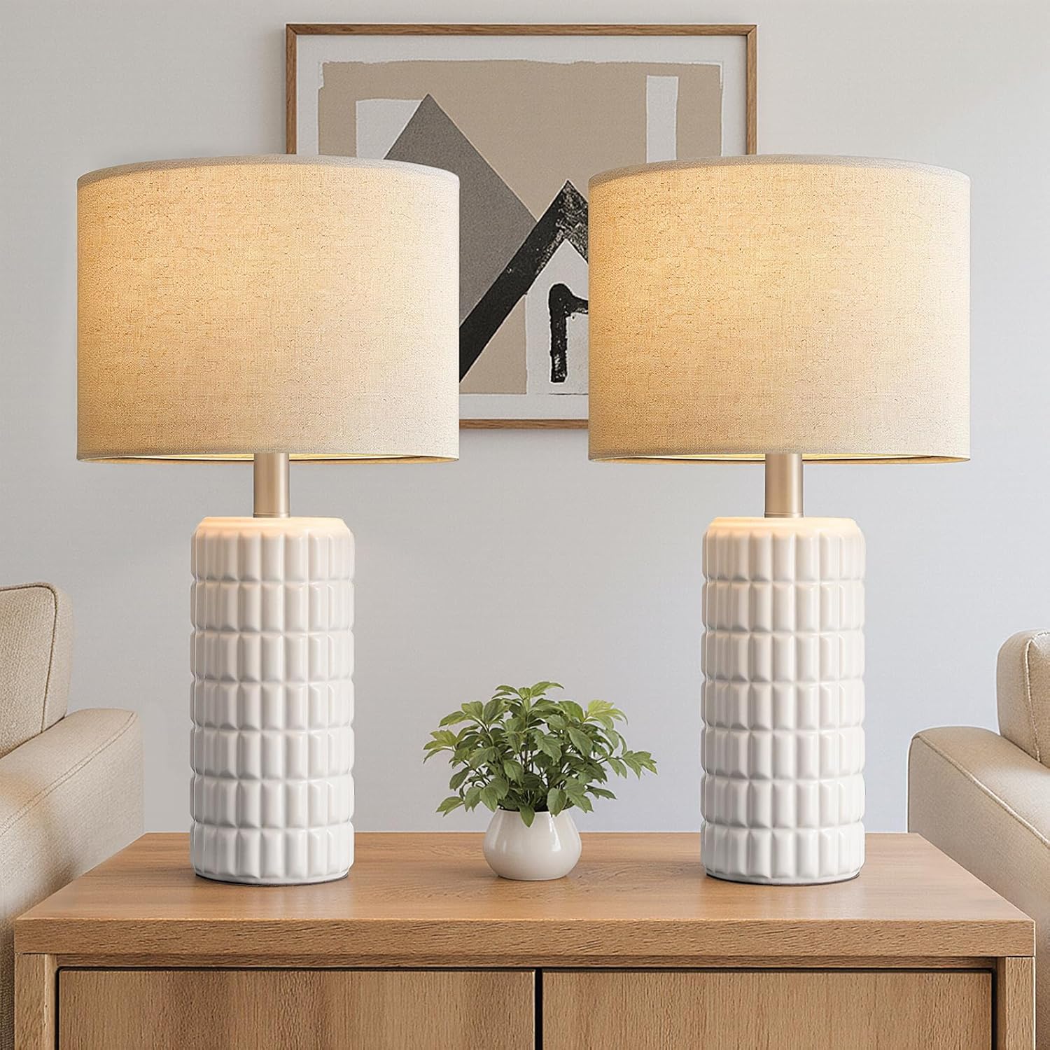 Boho Blue Desk Lamp — 23" — A. White