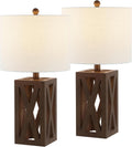 Linen Farmhouse Black Desk Lamp — 21.5" — Set of 2