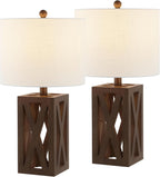 Linen Farmhouse Black Desk Lamp — 21.5" — Set of 2