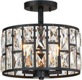 Luxe Black Chandelier — Black-3-lights