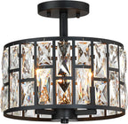 Luxe Black Chandelier — Black-3-lights