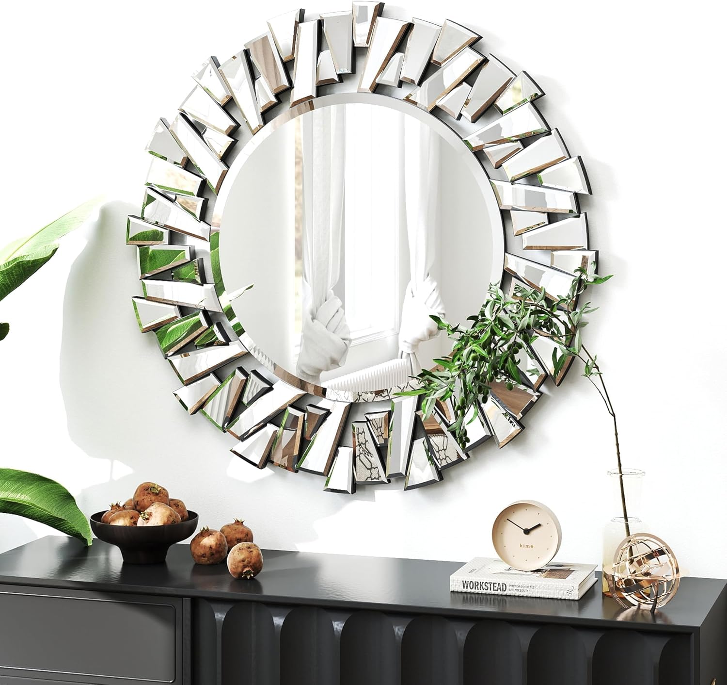 Round Glass Wall Mirror — 40" - View 5