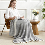Knit Luxe Beige Throw Pillow — 50" - View 5