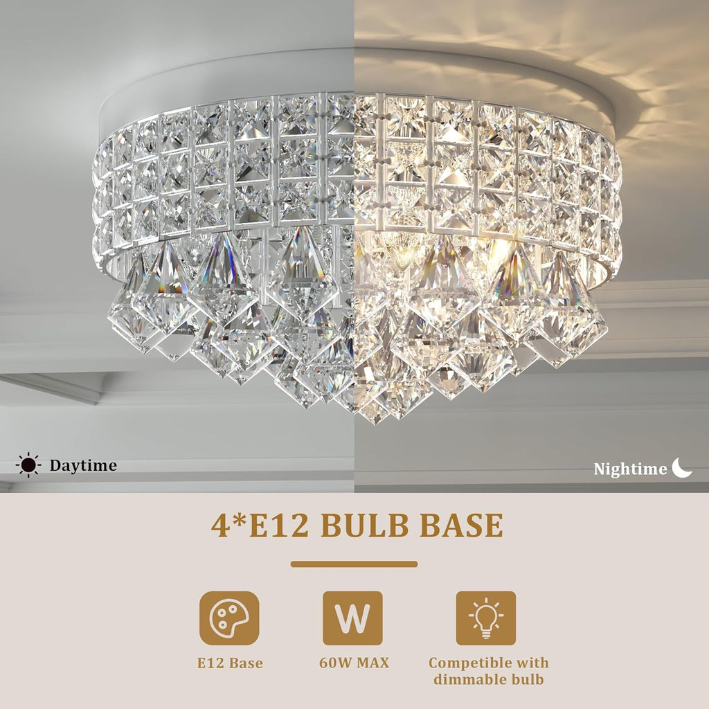Round Luxe Black Chandelier — 15" - View 4