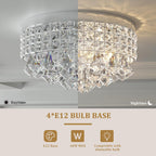 Round Luxe Black Chandelier — 15" - View 4