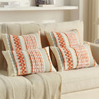 Tufted Boho Beige Throw Pillow Cover — 18" - View 5
