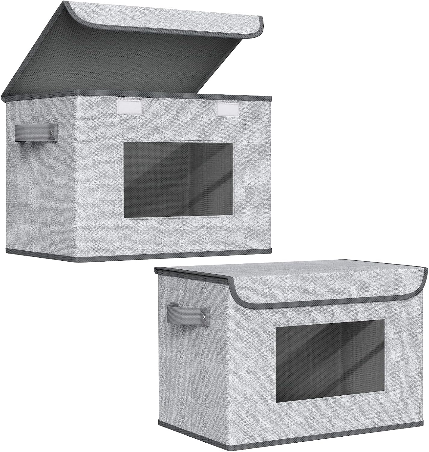 Beige Storage Bin — 12" — Gray