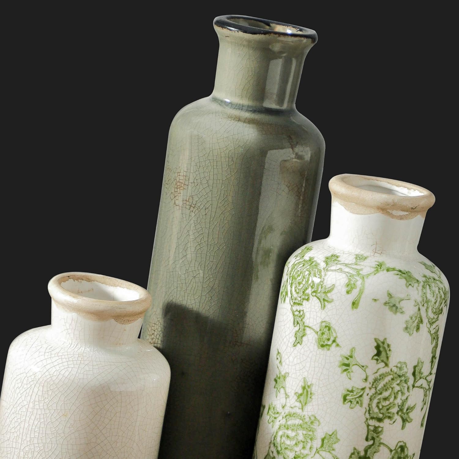 Vintage Farmhouse Blue Flower Vase — Set of 3 - View 4