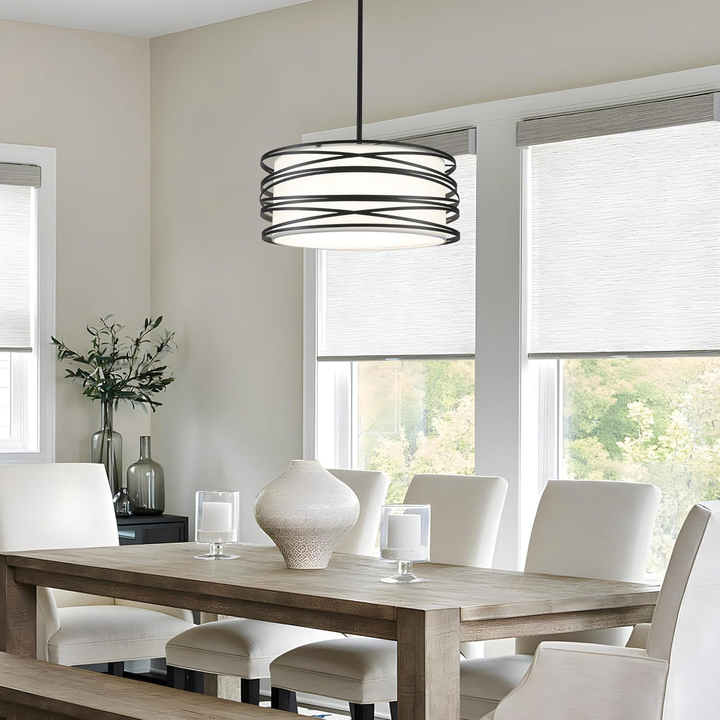 Farmhouse Black Chandelier — 3-Light - View 2