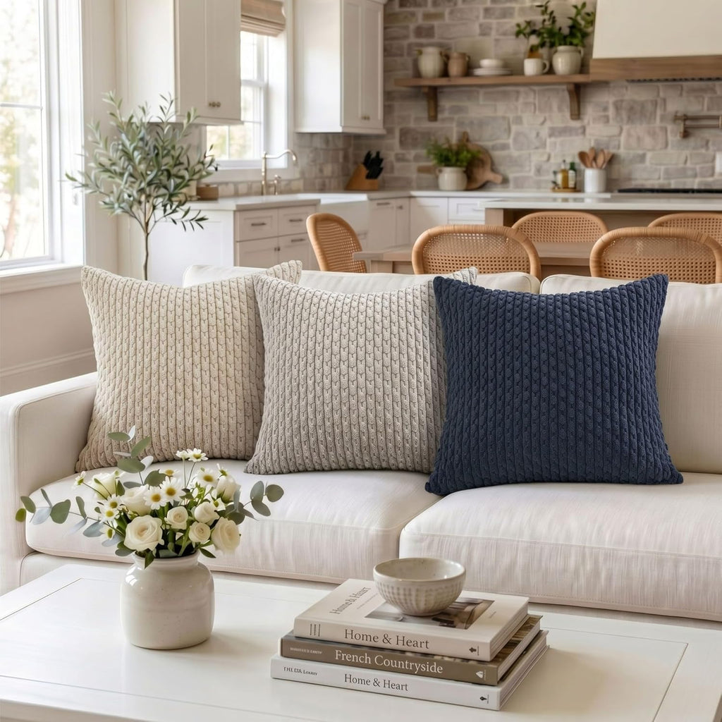 Boho Beige Throw Pillow Cover — 18" - View 5