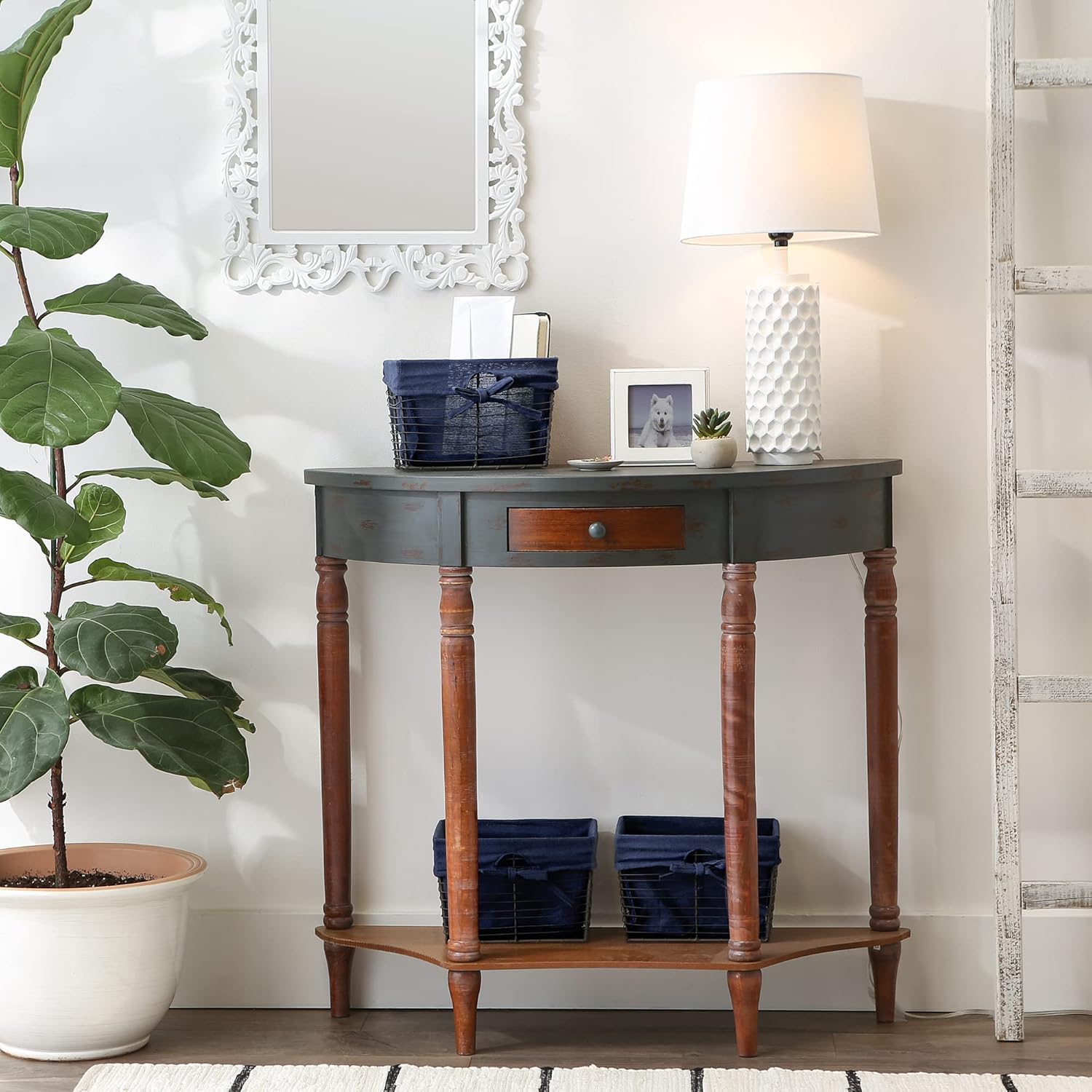 Vintage Farmhouse Black Storage Basket — 6" - View 5