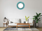 Handcrafted Blue Round Mirror — 24" - View 7