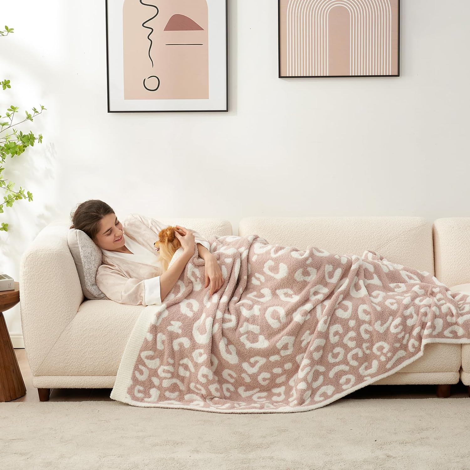 Beige Throw Pillow — 50" - View 2