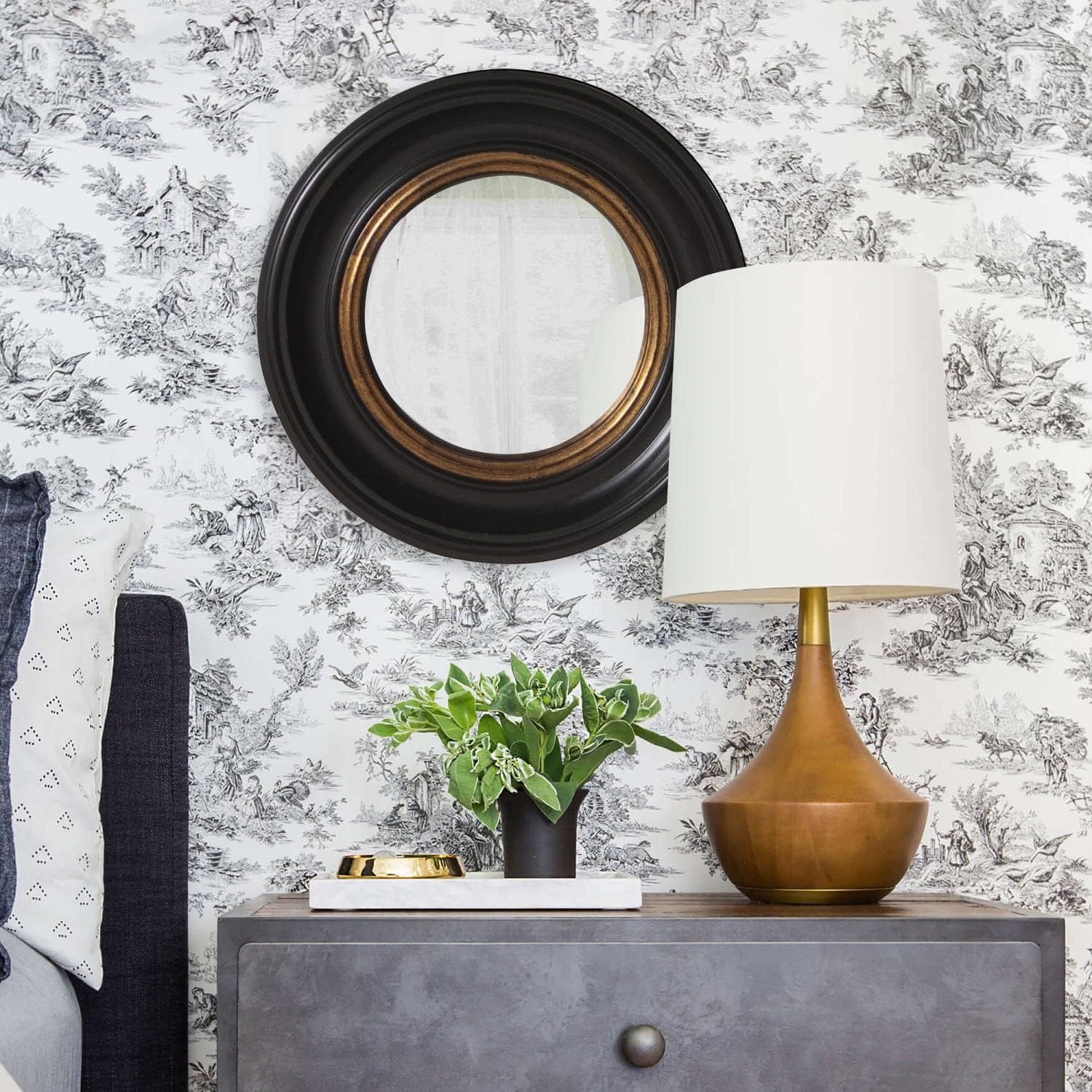 Round Luxe Glass Wall Mirror — 21" - View 4