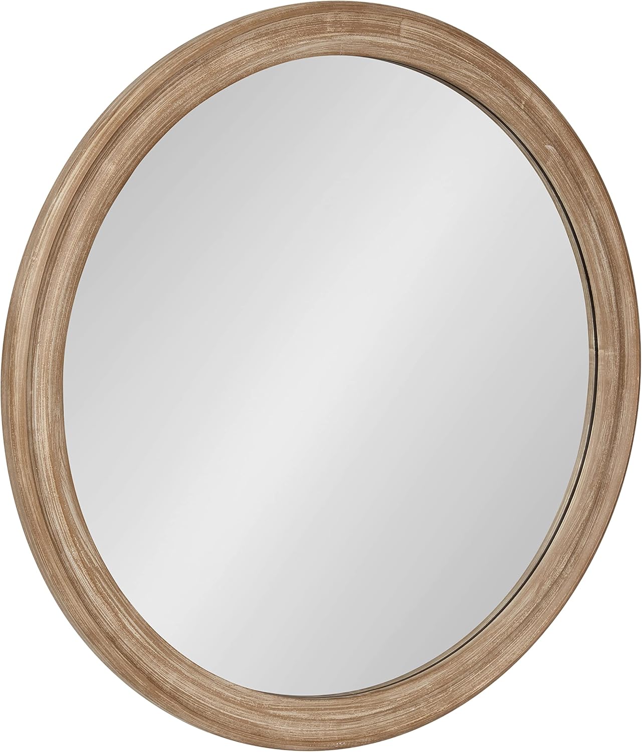 Round Farmhouse Brown Wall Mirror — 28" — Brown