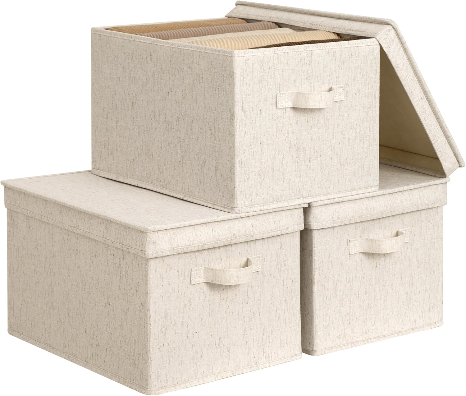 Beige Storage Bin — Beige(Natural Fabric)