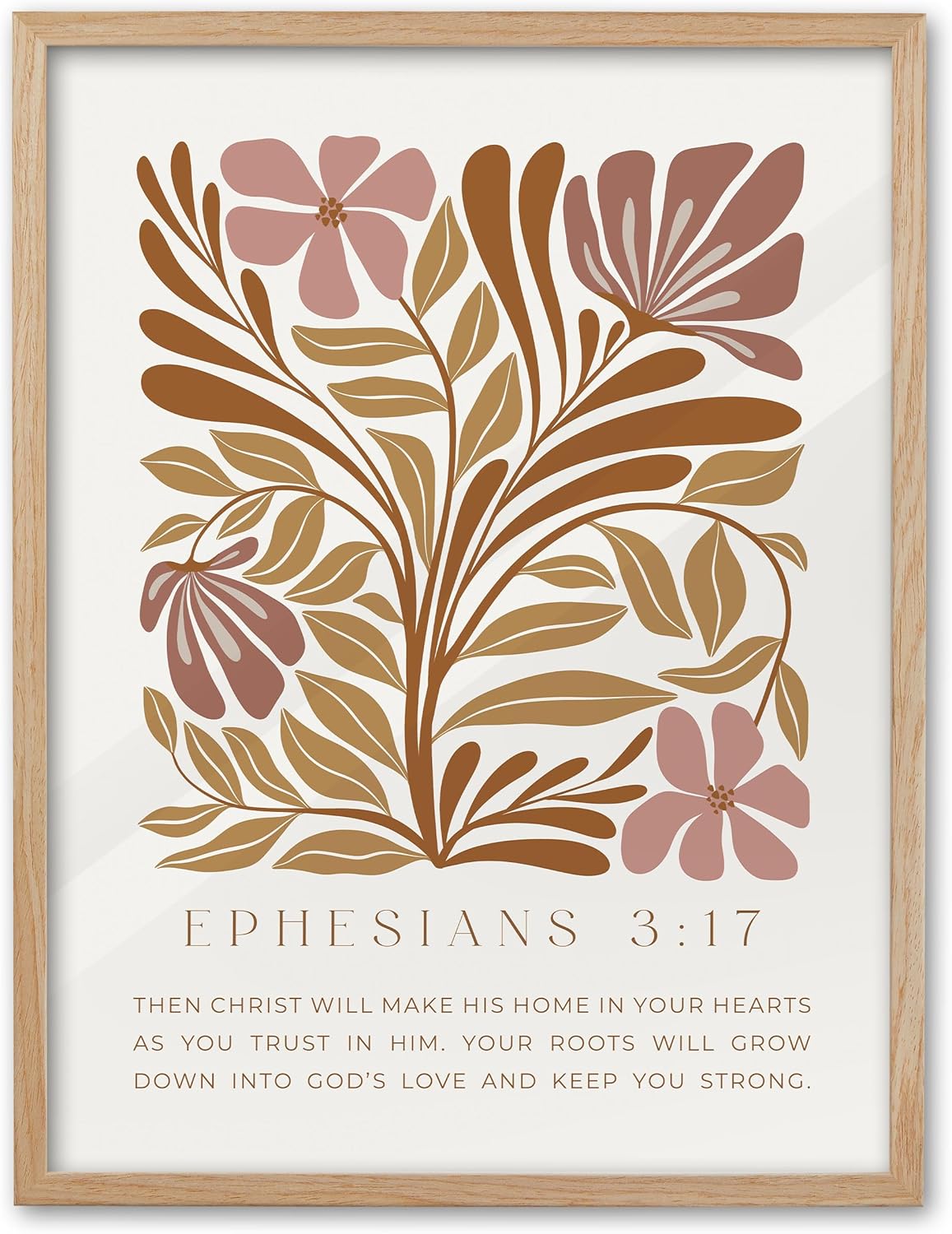 Framed Boho Blue Canvas Wall Art — 16" — Framed Ephesians